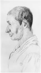 Maníaco, ilustración de un tratado inédito de Jean Etienne Dominique Esquirol (1772-1840) sobre los lunáticos del asilo de la Salpêtrière, c.1818